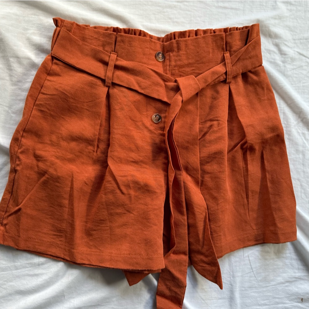 Zara High Waist Orange Shorts